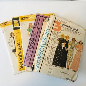 Vintage Sewing Patterns from the 70s Plus Size Grannie Core Patterns Set of 5
